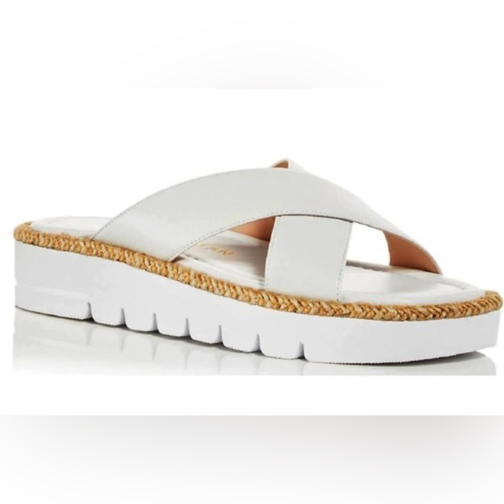Stuart Weitzman Cream Cross-Strap Sandals
